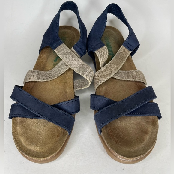 bionatura sandals Women Size 39 US 8 Blue/tan Leather/textile Upper - Picture 15 of 15